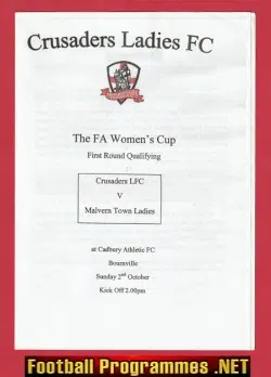 Crusaders Ladies v Malvern Town 2011 - Womens Football