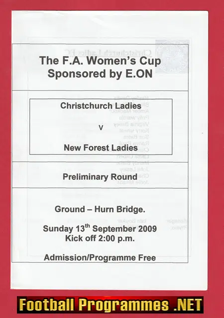 Christchurch Ladies v New Forest 2009 - Womens Football