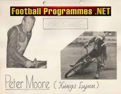 Kings Lynn Speedway Peter Moore Autograph Signed Picture 1960s