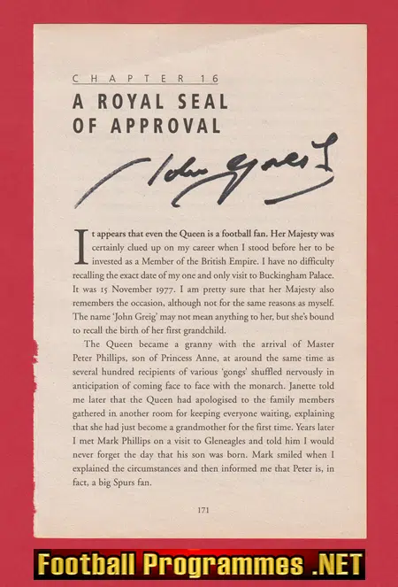 Glasgow Rangers John Greig Autograph Signed Book Page - 2