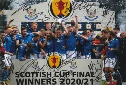St Johnstone 2021 Multi Signed Autographed Photo Cup Winners