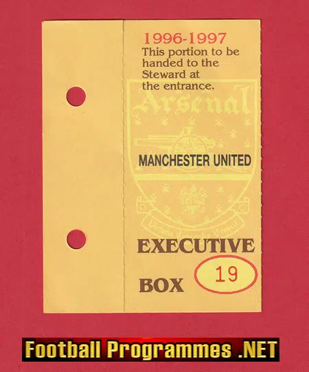 Manchester United Executive Ticket 1996 – 1997