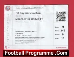 Bayern Munich v Manchester United 2018 – Match Ticket Germany