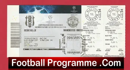 Besiktas JK v Manchester United 2009 – Football Ticket in Turkey