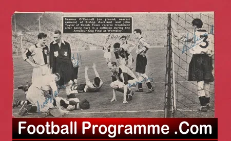 Bishop Auckland v Crook Town 1954 - Multi Autographed Signed Picture