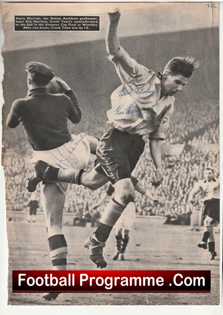 Bishop Auckland v Crook Town 1954 - Multi Autographed Signed Picture
