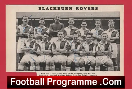 Blackburn Rovers 1953 - 1954 - Multi Signed Autographed Picture