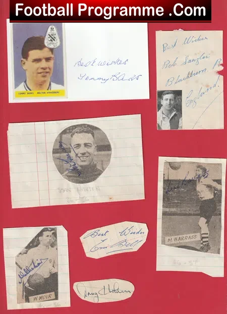 Bolton Wanderers FC - Multi Autographed Signed 1950's