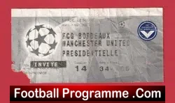 Bordeaux v Manchester United 1999 – Ticket – France