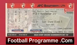 Bournemouth v Manchester United 2002 – Match Ticket