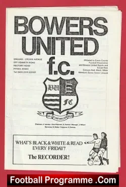 Bowers United v Canvey Island 1979 - 1970s - football programme