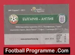 Bulgaria v England 2011 – Football Tickets