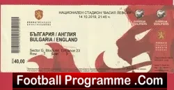 Bulgaria v England 2019 – Football Ticket