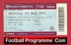 Burnley v Manchester United 2018 – Football Ticket