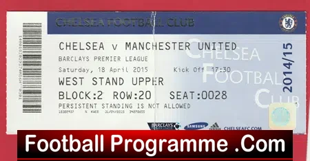 Chelsea v Manchester United 2015 – Match Ticket
