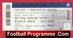 Chelsea v Manchester United 2017 - FA Cup Quarter Final Ticket - football memorabilia