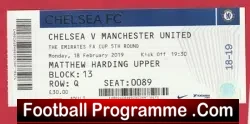 Chelsea v Manchester United 2019 - Football Match Ticket - football memorabilia
