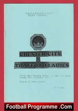 Chester City Ladies v Trafford 1999 - Womens - at Deva Stadium - football programme