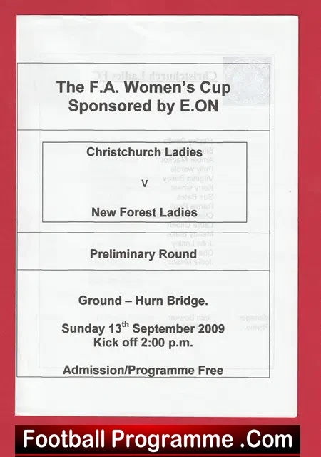Christchurch Ladies v New Forest 2009 - Womens Football