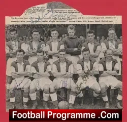 Coventry City Football Club Multi Autographed Signed 1952 - 1953 - football programme