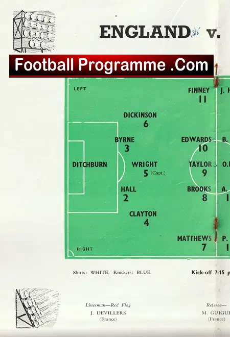 England v Denmark 1956 - Busby Babes + Duncan Edwards