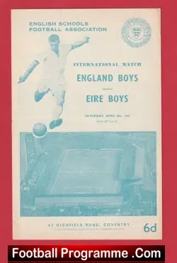 England v Ireland 1961 – at Coventry – Glyn Pardoe + P Storey