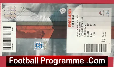 England v Moldova 2013 – Football Ticket