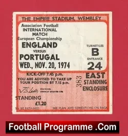 England v Portugal 1974 – Football Ticket
