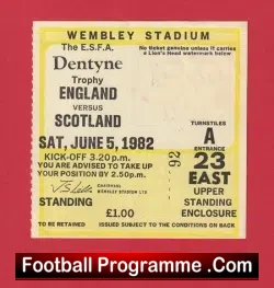 England v Scotland 1982 – School Boy Football Tickets