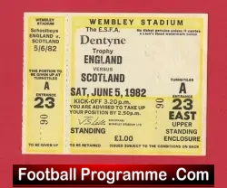 England v Scotland 1982 – School Boys Football Ticket