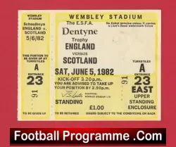 England v Scotland 1982 – Schoolboys Football Ticket