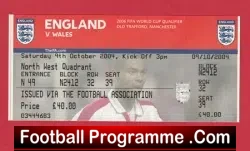 England v Wales 2004 – Football Ticket