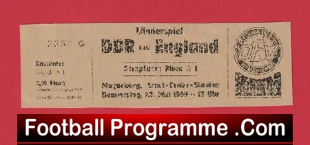 Germany v England 1959 – Football Ticket