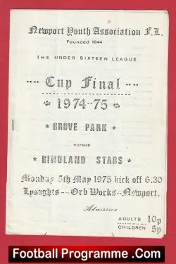 Grove Park v Ringland Stars 1975 – Youth Cup Final Newport