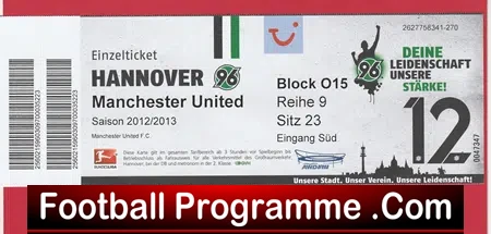 Hannover 96 v Manchester United 2013 – Football Ticket Germany