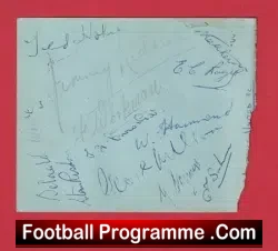 Hastings United FC Multi Autographed Signed Sheet 1940s - football programme