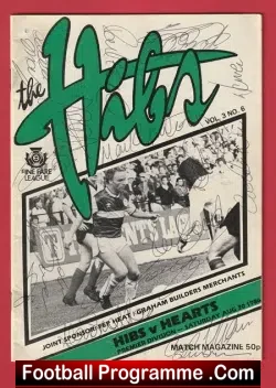 Hibernian Hibs v Heart of Midlothian Hearts 1986 - Signed - football programme