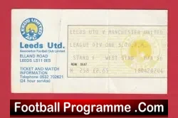 Leeds United v Manchester United 1970’s – Football Ticket