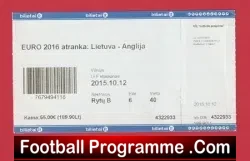 Lithuania v England 2015 – Football Ticket