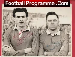 Liverpool John Evans + Frank Lock Autographed Signed Press Photo 1953 - football memorabilia