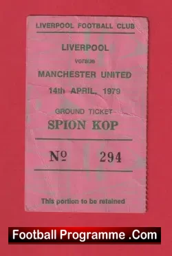 Liverpool v Manchester United 1979 – Football Ticket