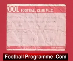Liverpool v Manchester United 1986 – Football Ticket