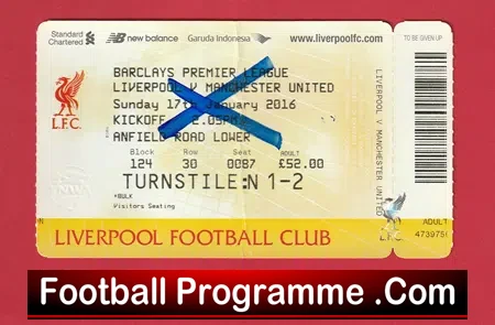 Liverpool v Manchester United 2016 – Football Match Ticket