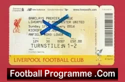 Liverpool v Manchester United 2016 – Football Match Ticket