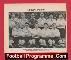 Luton Town 1953 - 1954 - Multi Signed Autographed Team Picture - football memorabilia