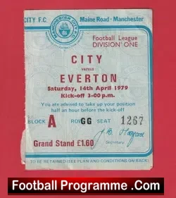 Manchester City v Everton 1979 –  Football Ticket