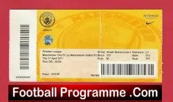 Manchester City v Manchester United 2017 – Football Ticket