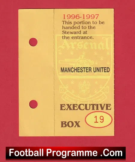 Manchester United Executive Ticket 1996 – 1997