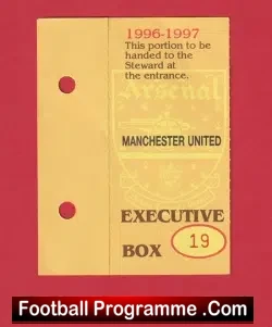 Manchester United Executive Ticket 1996 – 1997