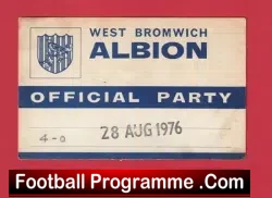 Manchester United Football Club Multi Autographed Signed Ticket 1976 WBA - football memorabilia